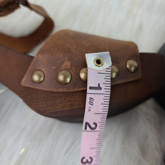 Mila Paoli Strappy Heel Sandals Brown Leather Open Toe Heels Platform 8.5 - Picture 10 of 10